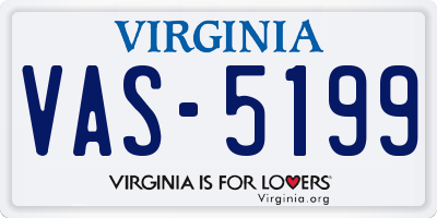 VA license plate VAS5199