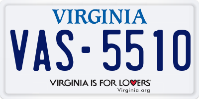 VA license plate VAS5510