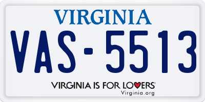 VA license plate VAS5513