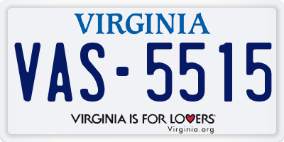 VA license plate VAS5515