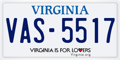 VA license plate VAS5517