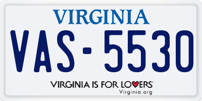 VA license plate VAS5530