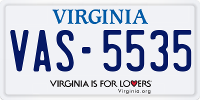 VA license plate VAS5535