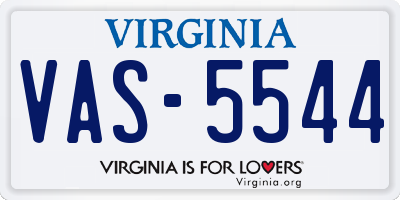 VA license plate VAS5544