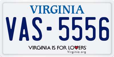 VA license plate VAS5556