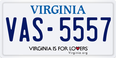 VA license plate VAS5557