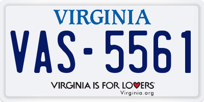 VA license plate VAS5561