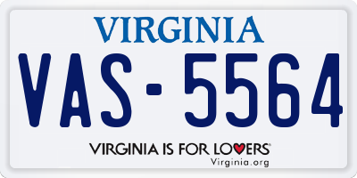 VA license plate VAS5564