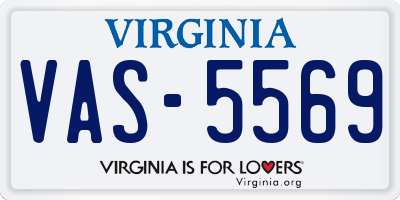 VA license plate VAS5569