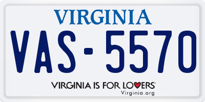 VA license plate VAS5570