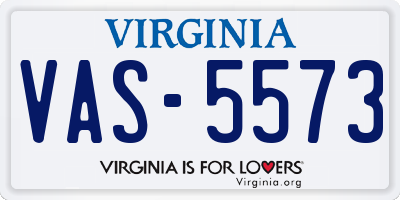 VA license plate VAS5573