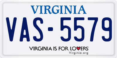 VA license plate VAS5579