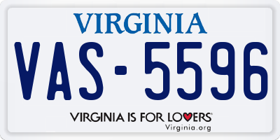 VA license plate VAS5596