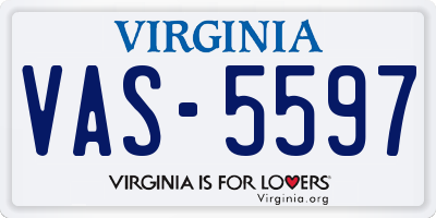 VA license plate VAS5597