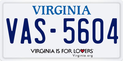 VA license plate VAS5604