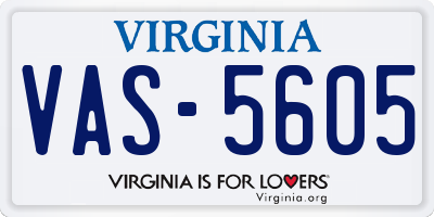 VA license plate VAS5605