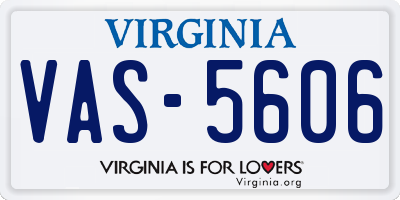 VA license plate VAS5606