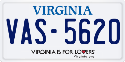 VA license plate VAS5620