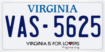 VA license plate VAS5625