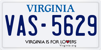 VA license plate VAS5629