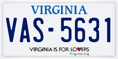 VA license plate VAS5631