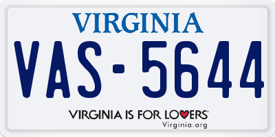 VA license plate VAS5644