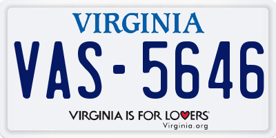 VA license plate VAS5646