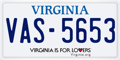 VA license plate VAS5653