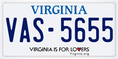 VA license plate VAS5655