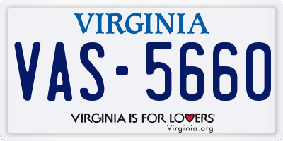 VA license plate VAS5660