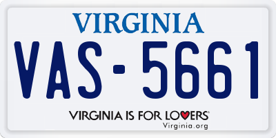 VA license plate VAS5661