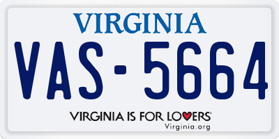 VA license plate VAS5664