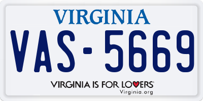VA license plate VAS5669