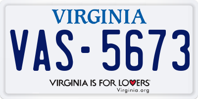 VA license plate VAS5673