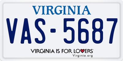 VA license plate VAS5687