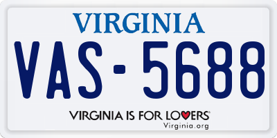 VA license plate VAS5688