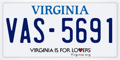 VA license plate VAS5691