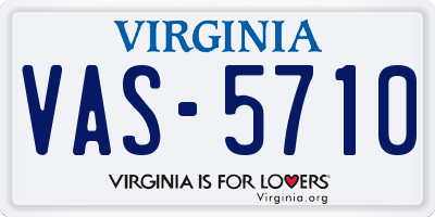 VA license plate VAS5710