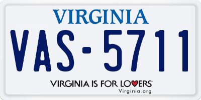 VA license plate VAS5711