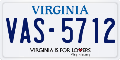 VA license plate VAS5712