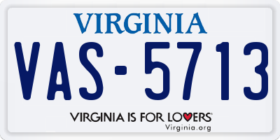 VA license plate VAS5713