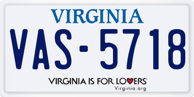 VA license plate VAS5718