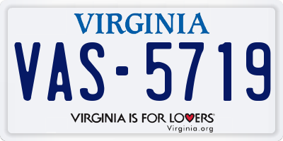 VA license plate VAS5719