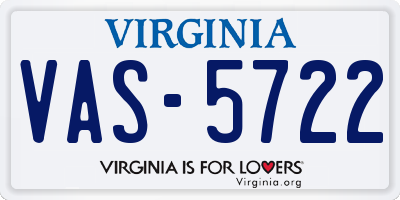 VA license plate VAS5722