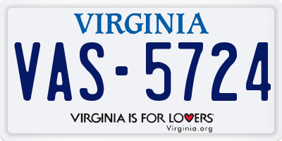 VA license plate VAS5724