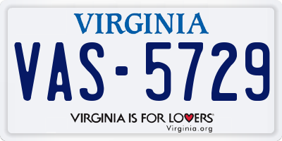 VA license plate VAS5729