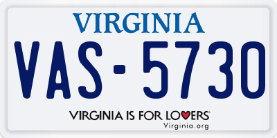 VA license plate VAS5730