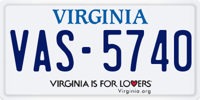 VA license plate VAS5740