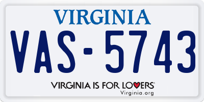 VA license plate VAS5743