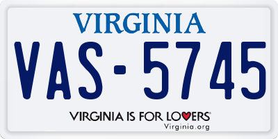 VA license plate VAS5745